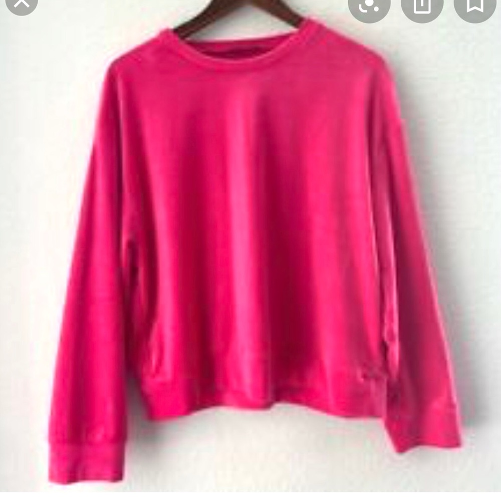 Zara bright hot pink velour sweatshirt